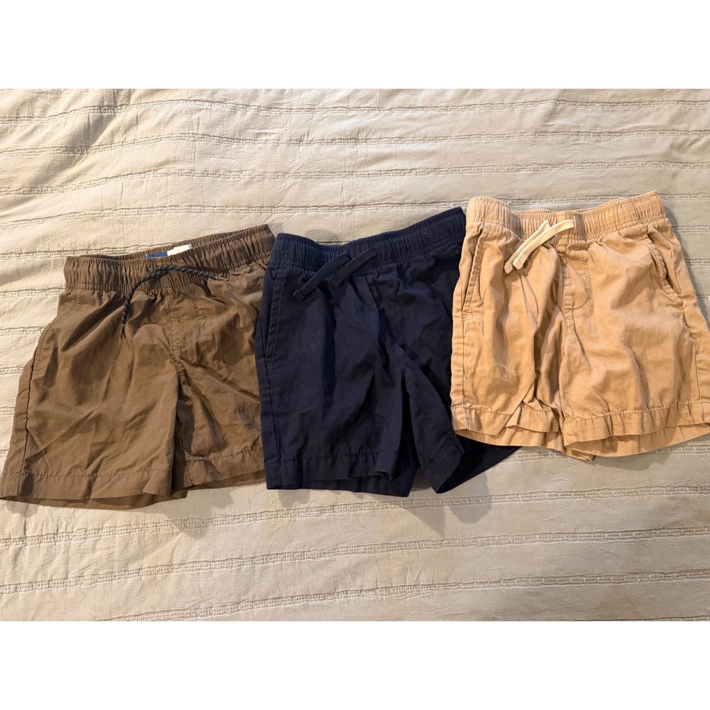 Old Navy Boys Dock Short Bundle 3 Pack Brown Navy Tan Quick Dry Size 6-7